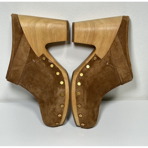 Veronica Beard Dacey Brown Tan Sand Suede Mule Clogs Studded Women's Size 8.5 - Picture 8 of 10